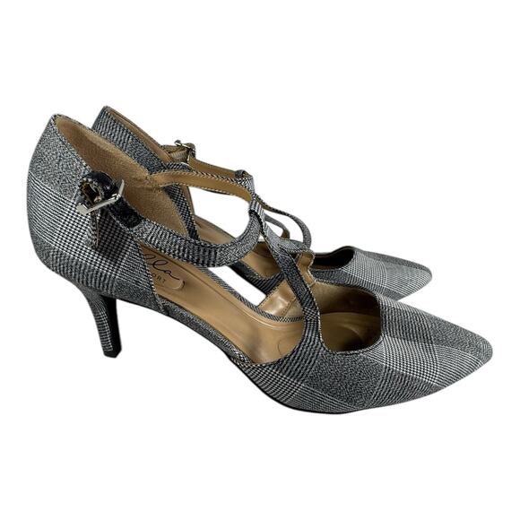 Abella Heels Womens 11M Plaid Pumps Comfort Low Heel Strappy Academic New Y2K - Picture 8 of 12